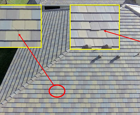 Roof inspection close-up